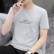 FBFA 香港潮牌2025新款短袖t恤男潮流夏季打底衫男士衣服夏裝時(shí)尚百搭 2143淺灰 4XL 建議：175-190斤
