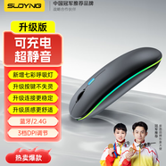 SUOYING【TOP榜第一名】無(wú)線鼠標(biāo)藍(lán)牙靜音可充電辦公無(wú)限聲筆記本電腦平板游戲適用小米華為榮耀聯(lián)想蘋果 升級(jí)【七彩呼吸燈丨可充電丨靜音按鍵丨藍(lán)牙三?！亢谏?適用華為蘋果小米惠普華碩聯(lián)想榮耀macb