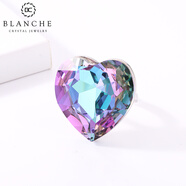 【女神禮】布蘭琪Blanche水晶戒指 韓國愛(ài)心夸張氣質(zhì)指環(huán)簡(jiǎn)約飾品個(gè)性禮物女 紫色