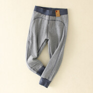 KIDS MAM&DAD兒童棉褲男童保暖褲內穿三層加厚女童校服神器一條過(guò)冬童褲 三層加厚棉褲-牛仔藍條紋(拼線(xiàn)款 100