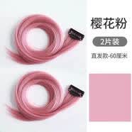 挑染假發片一片式掛耳染發條仿真發接發羽毛彩色發片貼漂染無痕女 熱烈的夏天-拒絕單調【浪漫-櫻花粉】2片/60cm 無規格