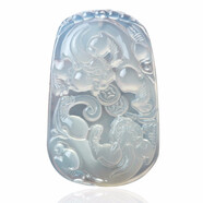 左傳珠寶 雙貔貅吊墜冰種玉髓瑪瑙項鏈男款時(shí)尚玉墜掛件 貔貅玉髓單件（贈繩子）