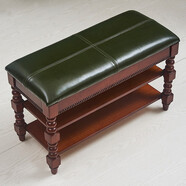 寶賓仕美式實(shí)木換鞋凳穿鞋凳鞋柜家用儲物凳門(mén)口可坐歐式鞋架收納凳 櫻桃色+橄欖綠PU皮翻蓋 車(chē)線(xiàn)款 120*35*48CM