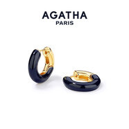 AGATHA/璦嘉莎 法式里奧琺瑯耳環(huán)女士 生日禮物送女友閨蜜高級感耳飾 【氣質(zhì)優(yōu)雅】午夜藍