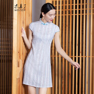木真了古裝女裝新款復古改良印花連衣裙女 906 10色 M
