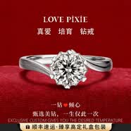 LOVE PIXIE人工培育鉆石求婚鉆戒一克拉雪花鈕臂情人節七夕生日禮物送女友 一克拉培育鉆D色/VVS2/NGIC證書 活口 可調節