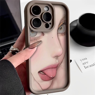 適用蘋果15promax手機殼iphone14高級感13pro硅膠12個性少女1 焦糖色TDL個性少女W9007 iPhoneX