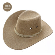 古霖  帽子男夏西部牛仔帽男士夏天防曬帽戶(hù)外遮陽(yáng)帽太陽(yáng)帽爵士百搭夏出游釣魚(yú)帽子 卡其色
