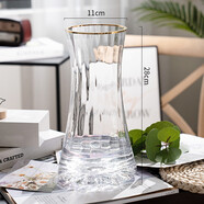 蒂拉 歐式描金創(chuàng  )意簡(jiǎn)約透明玻璃花瓶水養花百合北歐網(wǎng)紅客廳插花擺件 1528大號描金透明色