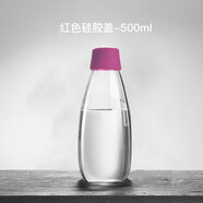 小北家玻璃杯密封便攜透明水瓶水杯玻璃杯子女夏天北歐ins個性創(chuàng)意網(wǎng)紅 500ml-紅色