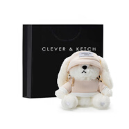 CLEVER & KETCH包包女包可愛(ài)卡通包小兔子玩偶包單肩斜挎包女毛絨包包生日禮物 米白色