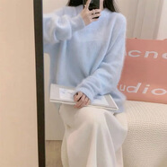 領(lǐng)季針織衫女2024年仿水貂絨毛衣女寬松慵懶風(fēng)馬海毛上衣厚毛衣冬款女 米杏色休閑褲 M