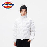 dickies羽絨服 全身壓印印花羽絨服 保暖外套上衣DK010807 白色線(xiàn)型LOGO滿(mǎn)身印 M 充絨量:160g