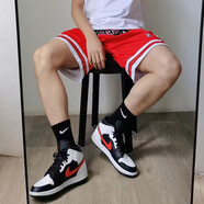 耐克（NIKE）Air Jordan aj1 mid男女鞋影子芝加哥黑紅腳趾熊貓籃球運(yùn)動休閑鞋 554724-075黑白熊貓男子 41
