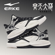 鴻星爾克男鞋高幫板鞋男款紅色潮鞋2025新款休閑鞋子男輕便厚底冬季運動(dòng)鞋 微晶白/正黑(皮面) 40 官方直發(fā)