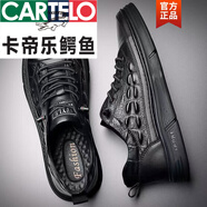 卡帝樂(lè )鱷魚(yú)男鞋厚底增高休閑皮鞋男秋冬防滑黑色商務(wù)正裝一腳蹬工作真軟皮板 黑色 休閑商務(wù) 38 標準碼