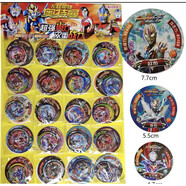 煒晟奧特曼卡片燙金圓卡迪迦加厚防水卡賽羅卡片怪獸兒童玩具生日禮物 奧特曼大中小圓卡100張