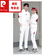 皮爾卡丹（pierre cardin）紅色情侶運動(dòng)套裝男士春秋季休閑棉衛衣情侶裝寬松運動(dòng)服女 3616白色(兩件套) 2XL 男(適合130-150斤)