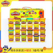 培樂多彩泥套裝安全橡皮泥模具粘土兒童創(chuàng)意面條機(jī)玩具 24罐彩泥套裝 其他