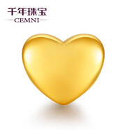 CEMNI千年珠寶 足金999心形3D硬金黃金吊墜女鏈墜萌系女款不含新年禮物 愛(ài)心-QD5115【不含鏈】
