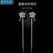 頂妃（DING FEI）925鍍銀針星星耳釘女小眾感耳墜2025新款潮耳釘女精致耳飾鑲鉆 耳釘流蘇長款  A12-304