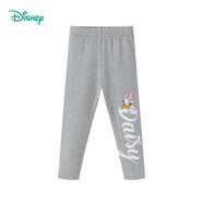 迪士尼寶寶（Disney Baby）迪士尼童裝女童褲子可愛黛絲彈性打底褲親膚 淺花灰 6歲/身高130cm
