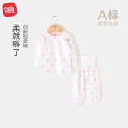麥拉貝拉【斷碼特價】嬰兒秋衣秋褲套裝純棉男女寶寶分體睡衣高腰褲家居服 粉色小兔 73