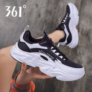 361°女鞋運(yùn)動(dòng)鞋女跑步鞋網(wǎng)面老爹鞋夏季款透氣潮皮面休閑鞋旅游鞋R 361度白/曜石黑 36