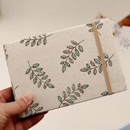 貞喜氣 小相冊6寸100張相冊影集本布面系繩插頁(yè)迷你小清新情侶方便攜帶橫版照片貼紙卡片收納紀念冊 【青爽綠葉】