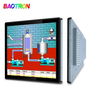 BAOTRON 7/10/15/17/19英寸工业触摸屏显示屏机柜显示工控电容触摸内嵌入式壁挂显示器 19寸-正屏电容触摸显示器 金属外壳纯平面款