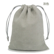 攸竹加厚絨布袋絲絨袋束口袋防塵袋收口拉繩袋布袋飾品首飾袋包裝袋 12(寬)*20CM(高)灰色手機(jī)袋