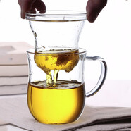 小雨點(diǎn)玻璃杯辦公水杯泡茶杯子帶把男女過濾帶蓋茶水分離大容量杯 紳士杯