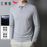 紅蜻蜓（RED DRAGONFLY）長袖T恤男商務休閑舒適親膚透氣POLO衫百搭翻領男上衣