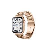 桐汝壁圣鉑適用于iwatch87蘋果s9手表表帶6代保護(hù)殼Ultra54金屬apple wa 玫瑰金表帶送長(zhǎng)度調(diào)節(jié)器 適用iwatch9/8/741mm