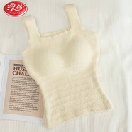 浪莎（LangSha）品牌毛絨背心加絨加厚小吊帶內搭女士秋冬保暖羊羔絨春秋外穿打底 單件[白色]長(cháng)款 M 建議80-105斤