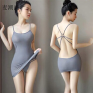 麥潮尚嫵媚戰(zhàn)衣小眾仙女套裝特別很辣的裙子回頭短裙后媽女戰(zhàn)袍蕾絲黑紗 灰色+t 均碼 （80-130斤）
