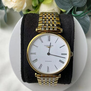 【二手99新】浪琴（LONGINES）男表瑞表嘉嵐系列 商務(wù)休閑超薄自動(dòng)機械手表男士 浪琴石英男表 34mm白盤(pán)間金L4.708.2.11.7【機械】 進(jìn)口手表+全國包郵+終身售后