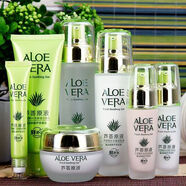 歐緹尚蘆薈原液護(hù)膚品套裝補(bǔ)水保濕控油緊致提亮膚色男女植物草本化妝品 七件套 全套