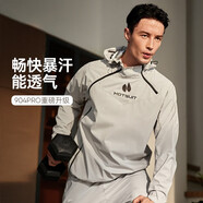 HOTSUIT后秀暴汗服套裝運動(dòng)男女健身長(cháng)短套裝發(fā)汗寬松訓練服秋冬季四季款 男-【長(cháng)衣長(cháng)褲套裝】混凝灰 3XL 尺碼偏大，建議拍小一碼