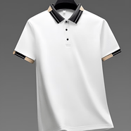 OVMATTU高端品牌2026夏季新款短袖男Polo衫商務休閑半袖體恤男裝上衣服 白色 2XL