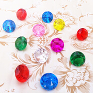 覓倩（MiQian）大小號亞克力七彩色珠中珠五角星DIY串珠材料玩具仿水晶獎勵寶石 3cm寶石顏色隨機1顆