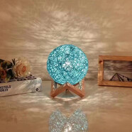 鰻而登藤球氛圍燈小夜燈智能語(yǔ)音聲控臺燈臥室裝飾燈生日禮物USB口即插即用 藍色基礎款