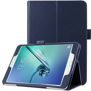 驀越 保護(hù)套適合三星TAB S2 8.0英寸平板電腦套皮套T710/T715C/T713/T719保護(hù)殼外套 荔枝紋深藍(lán)色