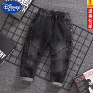 迪士尼（DISNEY）兒童棉褲男童加絨褲子冬季新款加厚寶寶秋冬裝小童牛仔褲一體絨潮