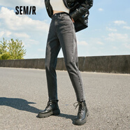 森馬森馬牛仔褲女明線(xiàn)長(cháng)褲簡(jiǎn)約風(fēng)冬季氣質(zhì)顯瘦錐形褲女士休閑 牛仔灰0890 31