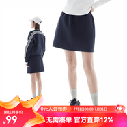 雲(yún)上生活【lulu騎行裙】蓋比特空氣層松緊腰顯瘦短裙2025秋半身裙Q0270 深藏青色 XL （建議130-145斤左右）