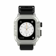 例米 適用蘋(píng)果手表iwatch9/8/7/6/5/4潛水表帶apple watch8防水套防水殼腕帶八代 12# 夜光殼+黑帶 適用Apple Watch4/5/6代【40mm】
