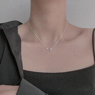 格心七夕情人節禮物送女友老婆實(shí)用S925銀項鏈女鎖骨鏈輕奢小眾銀飾 足銀海豚項鏈