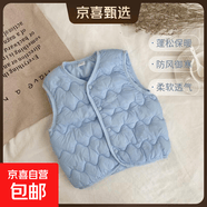 寶寶羽絨棉馬甲2026男女款背心嬰兒加厚坎肩保暖小童秋冬兒童內(nèi)外 藍(lán)色 90 （偏小一碼）