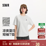 森馬（Semir）【多彩涼感T】短袖t恤女夏中長款寬松舒適刺繡上衣109324100007